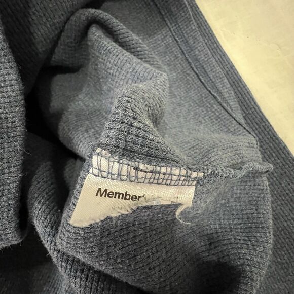 Thermal Henley 3 Button Front Long Sleeve Man’s Sz M Blue Regular Fit - Picture 6 of 8